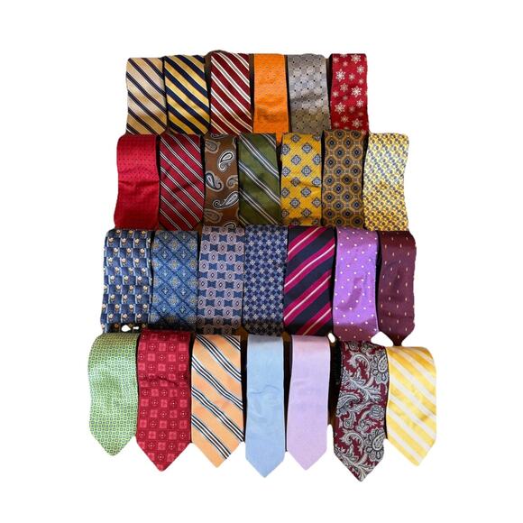 VINTAGE JOS A BANK 100% PURE SILK LONG NECKTIES ITALY/USA/CHINA LOT OF 27 - Picture 1 of 14